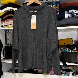 Nordstrom Halogen Charcoal Gray Full-Zip Knit lightweight Jacket